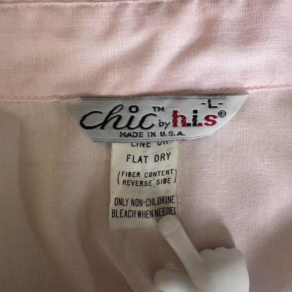Chic by H.I.S. Light Pink Button Down Shirt - Size L - Picture 5 of 8